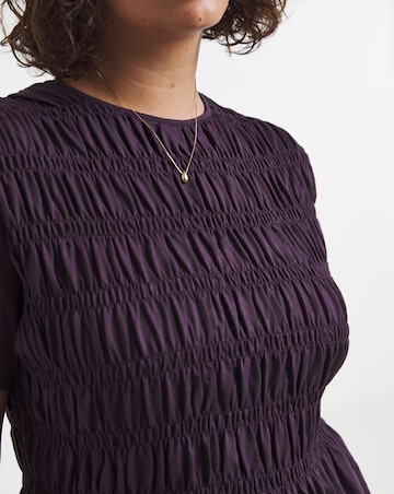 Simply Be Plum Shirred Peplum Top