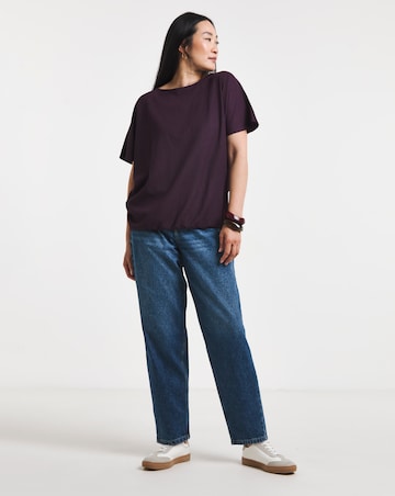 Plum Cape Sleeve Textured Top