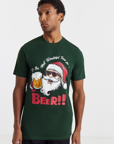 New In - Beer Time Xmas Graphic T-Shirt