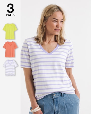 3 Pack V Neck T-Shirts