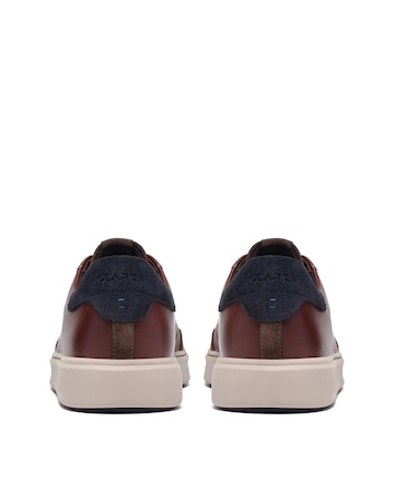 Clarks Code C Tie Leather Shoe - Dark Brown