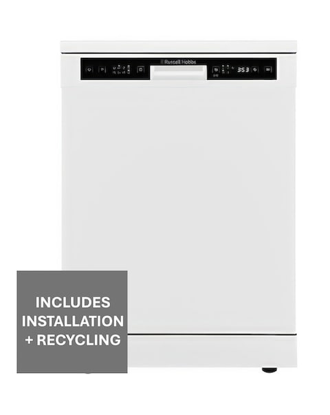 Russell Hobbs RH60DW00D2W 14 Place Settings Full Size Dishwasher White + Install