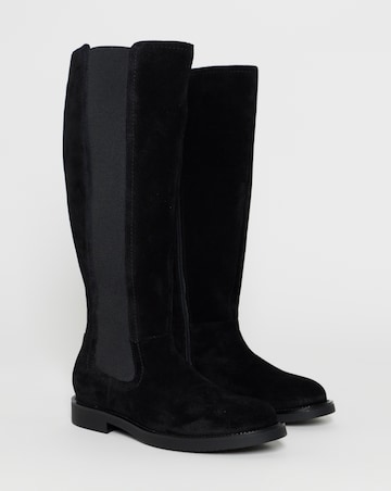 Laura Leather Knee High Chelsea Boots - Wide Fit (E) & Curvy Calf