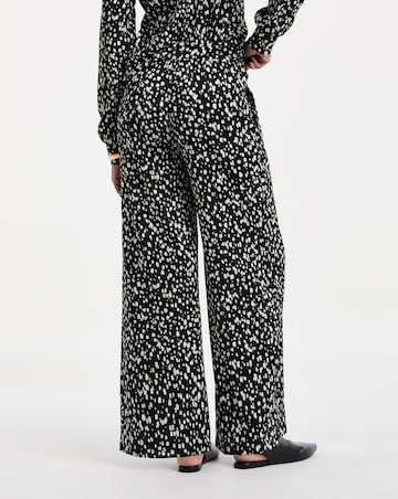 Mono Print Textured Jersey Wide Leg Trouser Co-ord