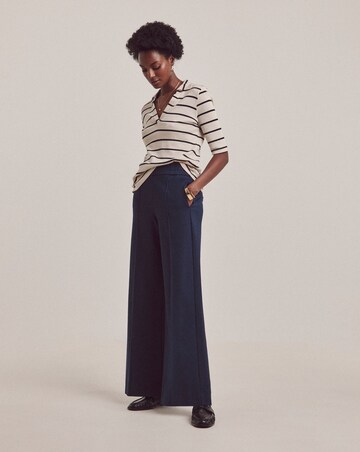 Anthology Navy Ponte Pull On Wide Leg Trouser
