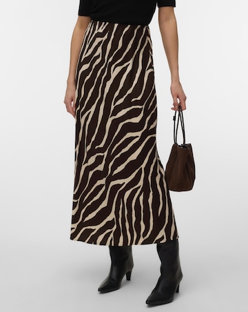 Vero Moda Maddie Mid Waist Zebra Print Ankle Skirt