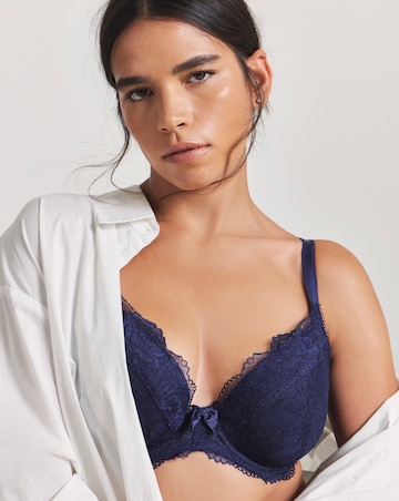 Pretty Secrets (2 Pack) Ella Lace Padded Plunge Wired Bras (B-F ) Aqua/Blue