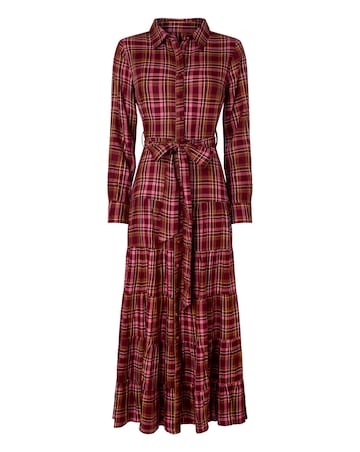 Joe Browns Willow Check Button Through Maxi Dress