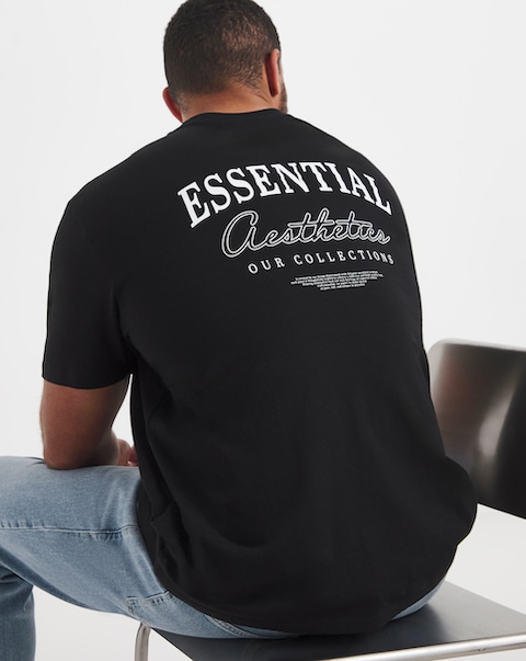 Jack & Jones Organic Relaxed Studio Back Print Tee - Black