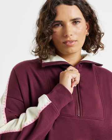 Simply Be Chocolate Whipstitch Side Stripe Sweatshirt