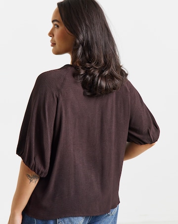 Simply Be Chocolate Bubble Sleeve Top