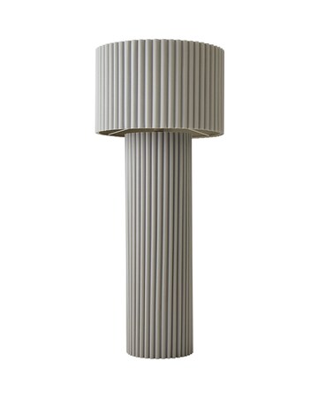 ValueLights Lenny Grey Ribbed Fabric Midi Floor Lamp
