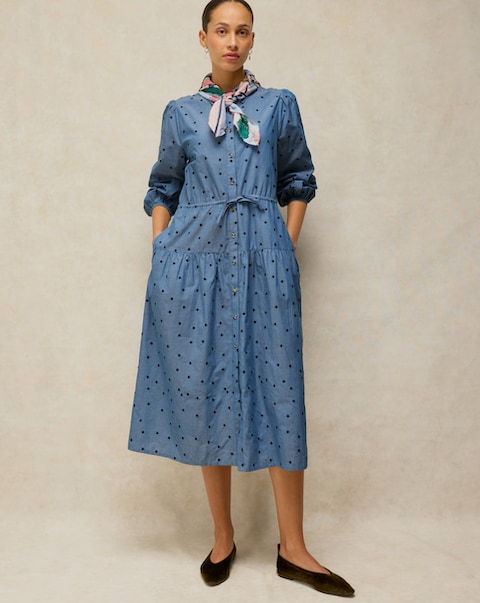 White Stuff Elsie Embroidered Dress