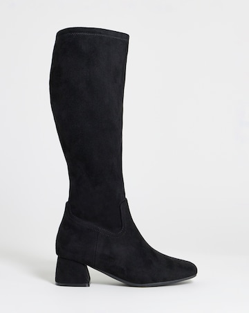 Natalya Heeled Stretch Knee High Boots - Extra Wide Fit (EEE) & Super Curvy Calf