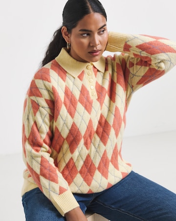 Sponge Argyle Polo Jumper