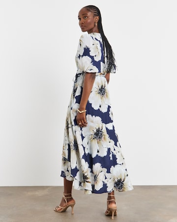 Joanna Hope Wrap Dress With Puff Sleeves