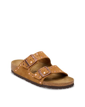Birkenstock Arizona Mink Suede Rivet Sandals - Standard Fit (D)