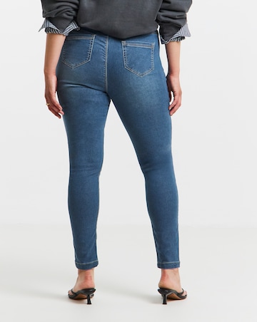 Mid Wash Stretch Skinny Pull On Jeggings