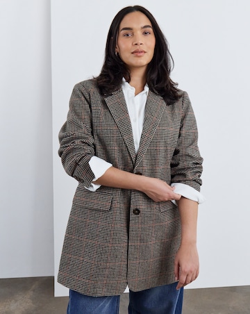 Simply Be Check Print Relaxed Blazer Coat