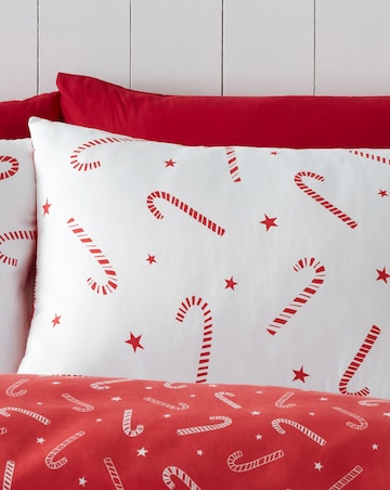 Catherine Lansfield Christmas Candy Cane Duvet Cover Set