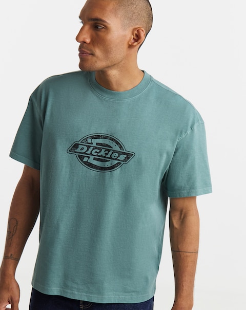 Dickies Short Sleeve Plainville Logo T-Shirt - Stormy Sea