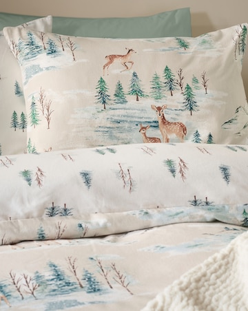 Catherine Lansfield Brushed Christmas Deer Duvet Cover Set