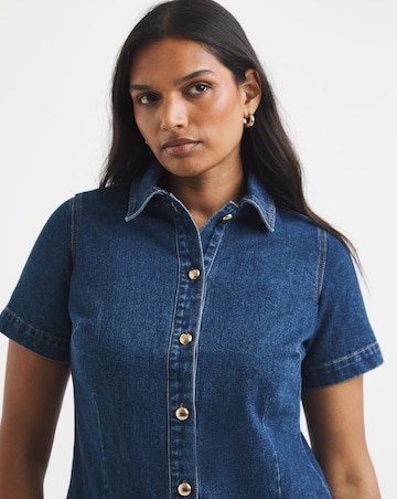 Mid Wash Denim Mod Dress