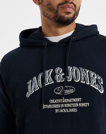 Jack & Jones Denver Logo Hoodie - Navy