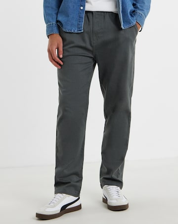 Herringbone Elasticated Waist Straight Fit Trouser
