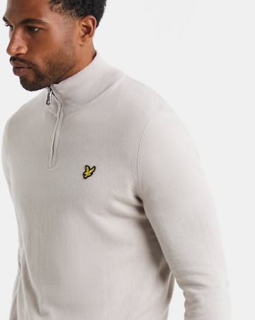 Lyle & Scott Cotton Merino 1/4 Zip Jumper - Cove