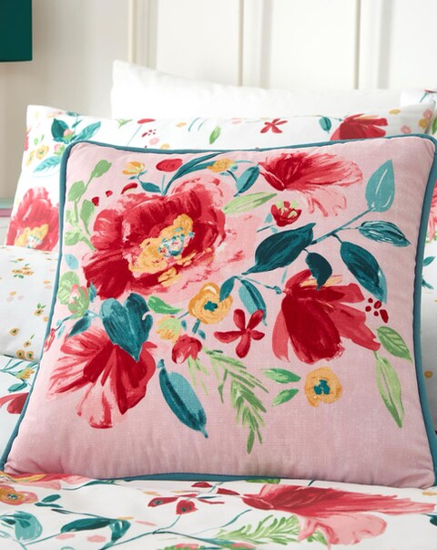 D & D Abstract Poppy Filled Cushion