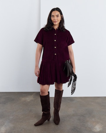 Burgundy Cord Mod Dress