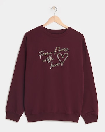 Simply Be Burgundy From Paris With Love Graphic Sweatshirt