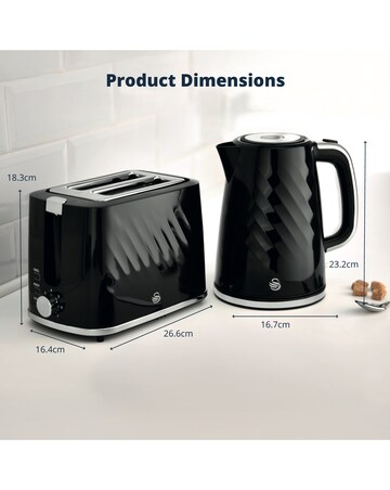 Swan Black Kettle, Toaster, pan + tool