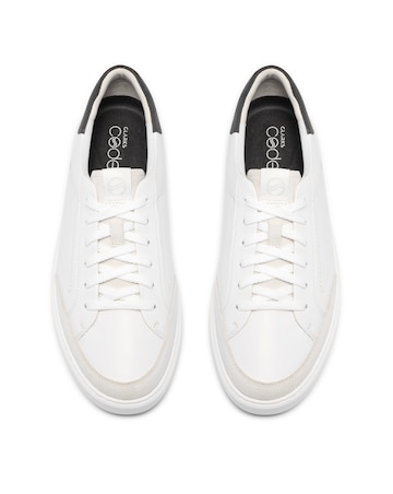 Clarks Code C Tie Leather Shoe - White