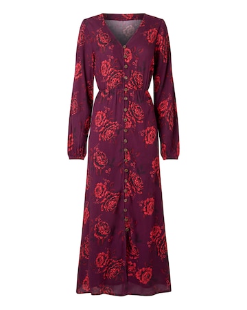 Joe Browns Petite Radiant Roses Button Through Maxi Dress