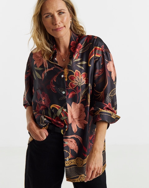 New In - Satin Long Sleeve Shirt