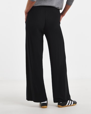 2 Pack Black Jersey Wide Leg Trousers