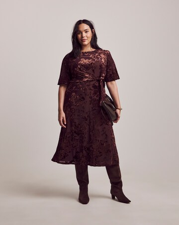 Julipa Velour Burn Out Midi Dress