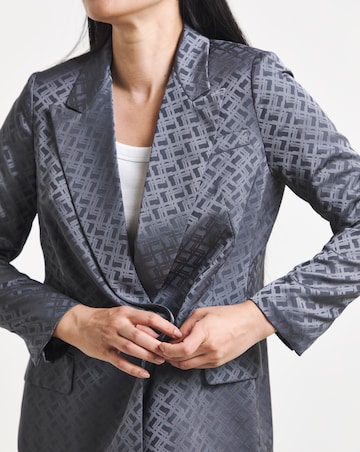 Geo Jaquard Satin DB Blazer