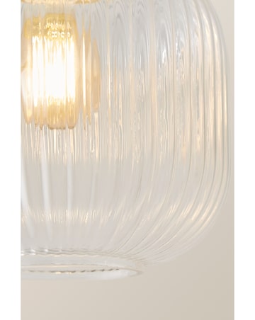 ValueLights Calpe Clear Glass Flush Ceiling Light