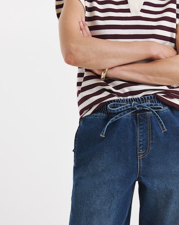 Mid Blue Wide Leg Jogger Jeans