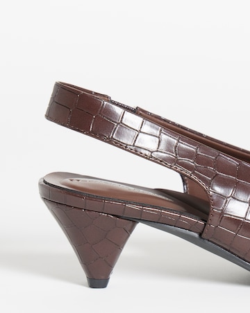 Rina Slingback Pointed Toe Heeled Shoes - Extra Wide Fit (EEE)