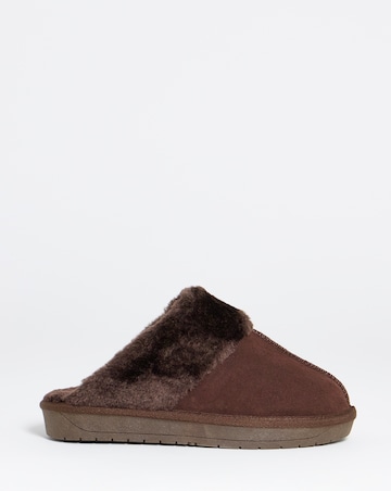 Albza Suede Closed Toe Slippers - Wide Fit (E)