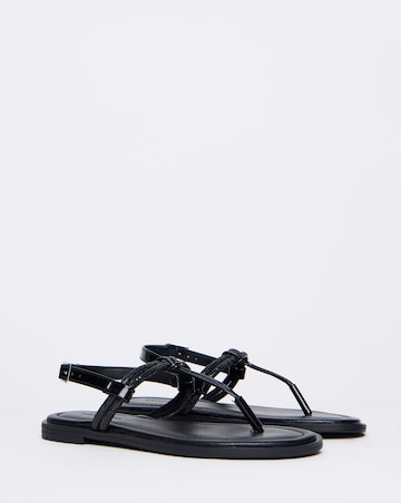 Simply Be Karma Diamante Sparkly Toe Post Sandals - Wide Fit (E)
