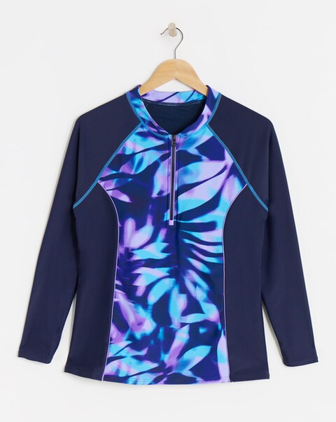 Sports Swim  Zip Up Rash Guard