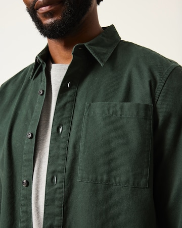 FatFace Long Sleeve Cord Shirt - Dark Green