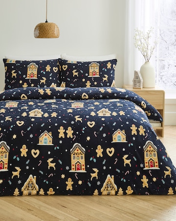 Festive Gingerbread Fleece Duvet Cover Set