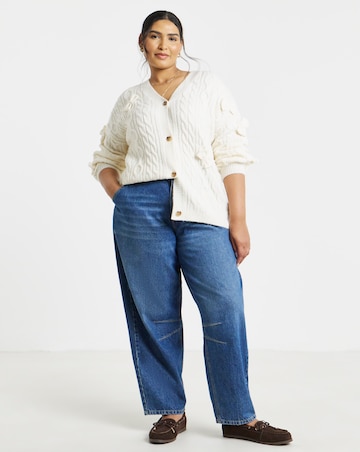 Bow Detail Longline Cable Cardigan