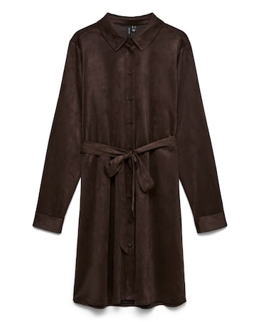 Vero Moda Short Belted Leopard Print Shirt Dress